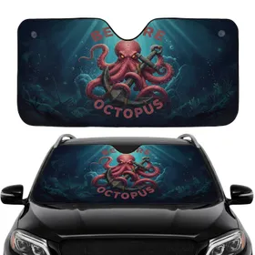 Beware Octopus Rusted Antique Anchor Deep Ocean Abyss - Travel Essentials for Car Interior Car Sunshade