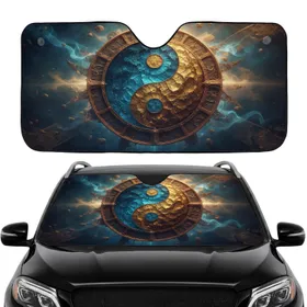 Yin Yang Cosmic Eye Ancient Nebula - Car Interior Upgrade Car Sunshade