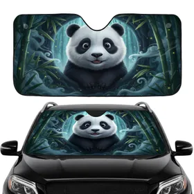 Baby Panda Mystical Bamboo Forest Car Interior Upgrade Panda Lover Gift Car Sunshade