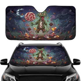 Grotesque Zombie Lollipop Halloween Candy - Car Interior Upgrade Car Sunshade