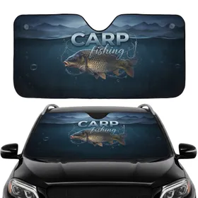 Majestic Carp Fishing Hook - Angler Commute Accessory Road Trip Gift Car Sunshade