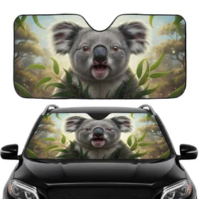 Australian Surprised Koala Eucalyptus Bushland Nature Wildlife Lover Car Accessory Car Sunshade
