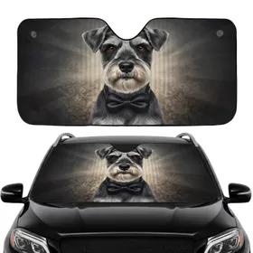 Salt-and-Pepper Schnauzer Car Interior Upgrade for Schnauzer Lovers Car Sunshade