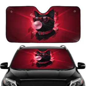 Black Cat Sunglasses Bubblegum - Road Trip Essential Car Interior Upgrade Car Sunshade