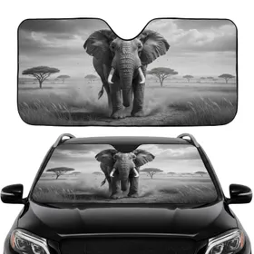 Majestic African Elephant Savanna Landscape - Wildlife Car Interior Upgrade Car Sunshade