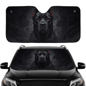 Cane Corso Dog Head Smoke Embers Stone Rock - Auto Accessory - Cane Corso Owner Gift Car Sunshade