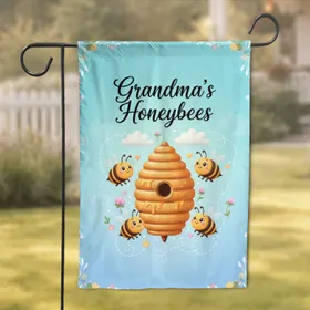 Grandma's Honeybees Beehive with Honeybees - Home Decor Gift for Grandmothers Garden Flag