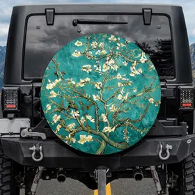 Almond Blossoms Flowering Tree Gnarled Branches - Home Decor Gift for Nature Lover Spare Tire Cover