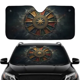 Ancient Sun-Wheel Cosmic Compass 8-Point Star - Car Interior Upgrade Car Sunshade