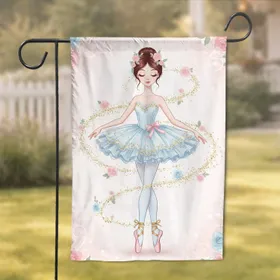 Ballerina Pink Rose Gold Glitter - Home Decor Gift Ballet Lover Garden Flag