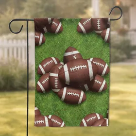 American Footballs Green Turf Game Day Decor for Football Fans Garden Flag
