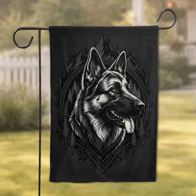 Regal German Shepherd Alert Wild Untamed Landscape - Wildlife Lover Home Decor Gift Garden Flag