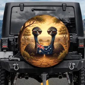 Emus Aviator Sunglasses Australian Flag - Outback Wildlife Lover Gift Spare Tire Cover