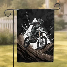 Dynamic Motocross Rider Dirt Bike Jump - Action Sports Home Decor Gift for Riders Garden Flag