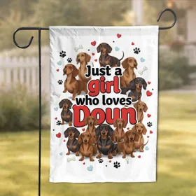 Dachshund Dogs Hearts Paw Prints Bones - Dachshund Lover Home Decor Gift Garden Flag