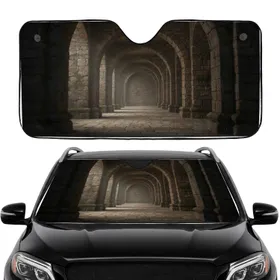 Grand Ancient Stone Archway Tunnel - Car Interior Upgrade Car Sunshade