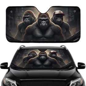 Three Gorillas Baseball Cap Sunglasses - Urban Industrial Road Trip Accessory Car Sunshade