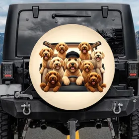 Goldendoodle Driver Golden Retriever Group - Travel Essentials Gift for Dog Lovers Spare Tire Cover
