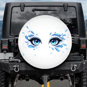 Luminous Anime Eyes Starburst Swirls - Unique Art Decor Gift for Anime Lover and Visual Art Fans Spare Tire Cover
