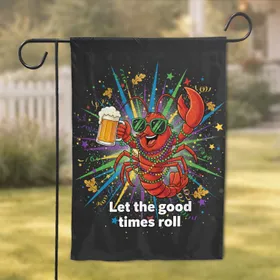Lobster Mardi Gras Beer Mug - Let Good Times Roll Celebration Decor Garden Flag