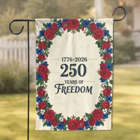 250 Years of Freedom Garland 1776-2026 - American 250th Anniversary Gift for Veterans Garden Flag