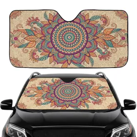 Bohemian Mandala Teardrop Leaf Car Interior Upgrade Car Sunshade
