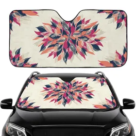 Botanical Leaves & Brushstrokes - Road Trip Essentials Car Sunshade