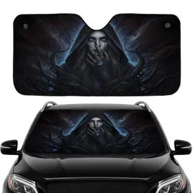 Clawed Hand Blue Eye Palm Hooded Figure - Car Interior Upgrade Car Sunshade