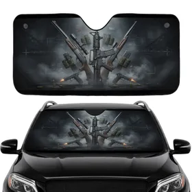 Assault Rifle Sniper Shotgun Handguns Industrial Scene - Car Interior Upgrade Car Sunshade