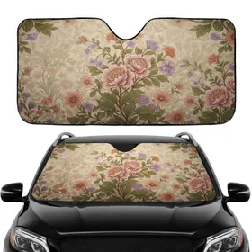 Wildflowers Blooms Foliage Leaves Vines - Car Interior Upgrade Car Sunshade