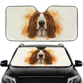 Melancholy Basset Hound Dog Face - Car Interior Upgrade for Dog Lover Car Sunshade