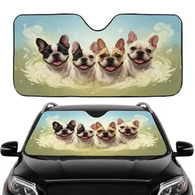 Four Varied Coats French Bulldogs Car Interior Upgrade French Bulldog Lover Gift Car Sunshade