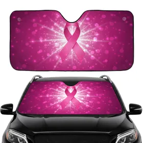 Breast Cancer Awareness Pink Ribbon - Car Interior Upgrade for Survivors & Supporters Car Sunshade