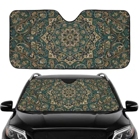 Symmetrical Persian Rug Floral Geometric Arabesque Paisley Tapestry - Car Interior Upgrade Car Sunshade
