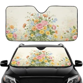 Wildflower Field Rose Calendula Daisy Forget-Me-Not - Car Interior Upgrade Car Sunshade