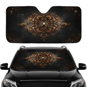 Baroque Acanthus Crest Scrollwork - Car Interior Upgrade Road Trip Gift Car Sunshade