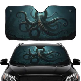 Colossal Kraken Tentacles Deep Abyss Ruins - Car Road Trip Accessory Car Sunshade