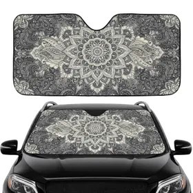 Mandala Floral Paisley Filigree Arabesque - Car Interior Upgrade Road Trips & Commute Car Sunshade