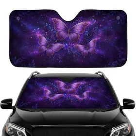 Butterflies Leafy Vines Cosmic Garden - Car Interior Upgrade Car Sunshade