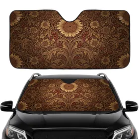 Arts Crafts Floral Sunflower Berry Vine - Car Interior Upgrade Car Sunshade