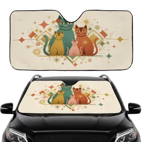 Cat Family Geometric Diamonds Starbursts Atomic Forms Car Interior Upgrade Cat Lover Car Sunshade