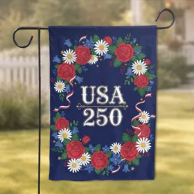 USA 250 Patriotic Floral Wreath - America's 250th Anniversary Home Decor Gift Garden Flag
