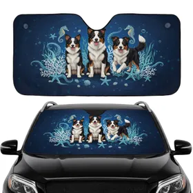 Border Collies Ocean Coral Marine Life - Car Interior Upgrade for Dog Lover Car Sunshade