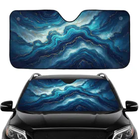 Polished Agate Abalone Shell Swirls Layers - Car Interior Upgrade Road Trip Gift Car Sunshade