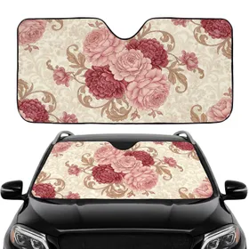 Classical Toile Floral Peonies Roses Botanical Vines - Car Interior Upgrade Car Sunshade