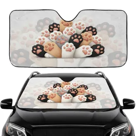 Dense Playful Overlapping Cat Paws Cluster Car Interior Upgrade Cat Lover Gift Car Sunshade