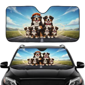 Bernese Mountain Dogs Driving Sunglasses Beret - Road Trip Gift for Dog Lover Car Sunshade