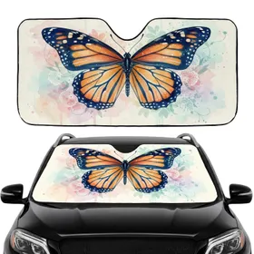Butterfly Wing Cherry Blossom Floral - Car Interior Travel Accessory Car Sunshade