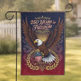 Bald Eagle American Shield 1776-2026 - USA 250th Anniversary Independence Day Garden Flag