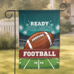 American Football Stadium Night 'Ready For Some Football' - Game Day Decor for Fans Garden Flag